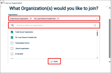 search organization to join 
